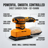 Corded Electric Sheet Sander 250W With Dust Bag Orbital Sander DINGQI BRAND - BAS Kuwait Bab Al Saif 