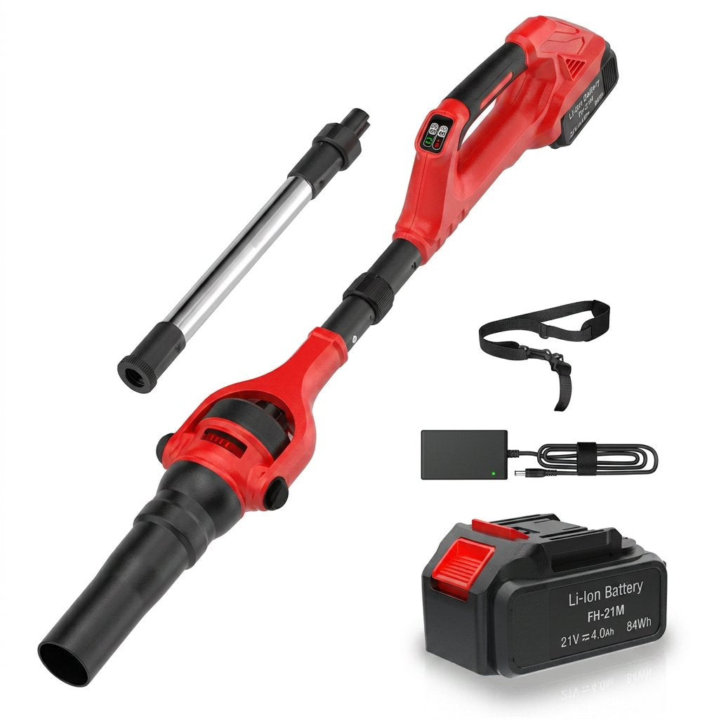 Cordless Air Blower 21V with 2 batteries Adjustable leaf Blower - BAS Kuwait Bab Al Saif 