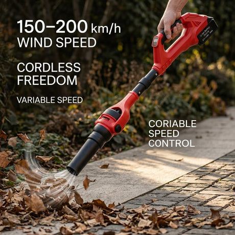 Cordless Air Blower 21V with 2 batteries Adjustable leaf Blower - BAS Kuwait Bab Al Saif 