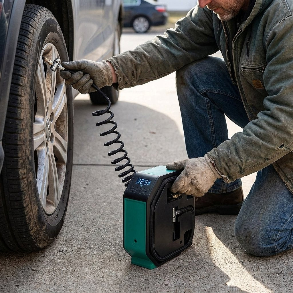 Cordless Air Pump Portable 12V 8.3 bar DCA Brand - BAS Kuwait Bab Al Saif 