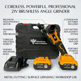 Cordless Angle Grinder 21V with 2 batteries - BAS Kuwait Bab Al Saif 