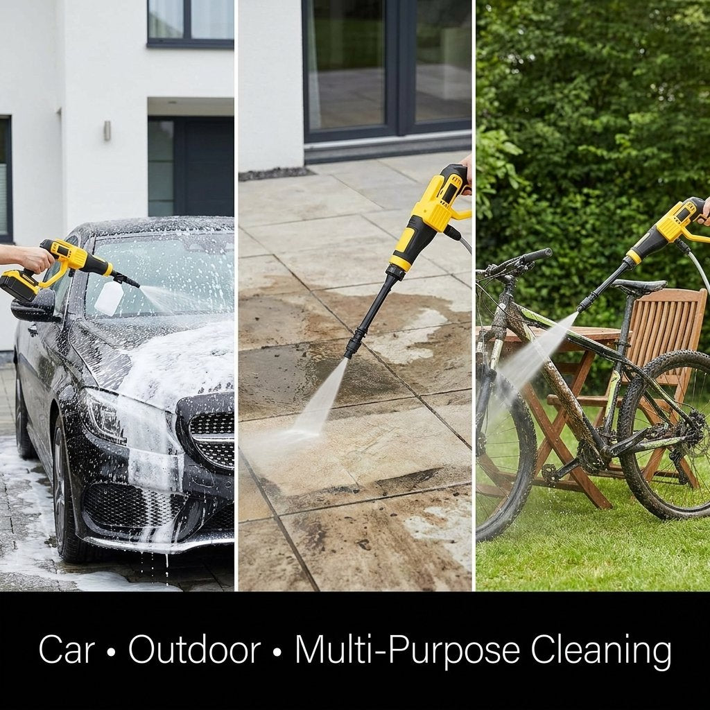 Cordless Car Washer / High Pressure Washer 20 V with 2 batteries - BAS Kuwait Bab Al Saif 