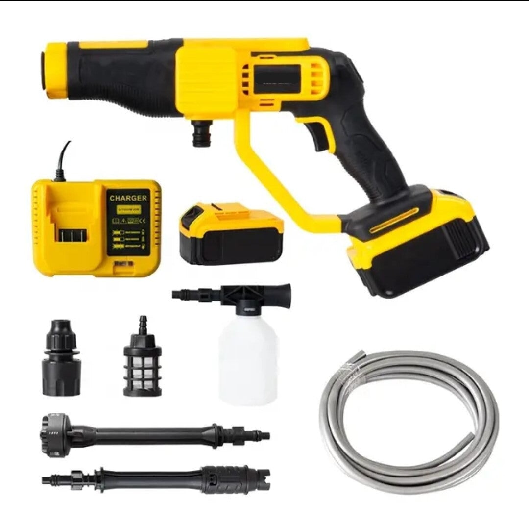 Cordless Car Washer / High Pressure Washer 20 V with 2 batteries - BAS Kuwait Bab Al Saif Yellow 20 V 