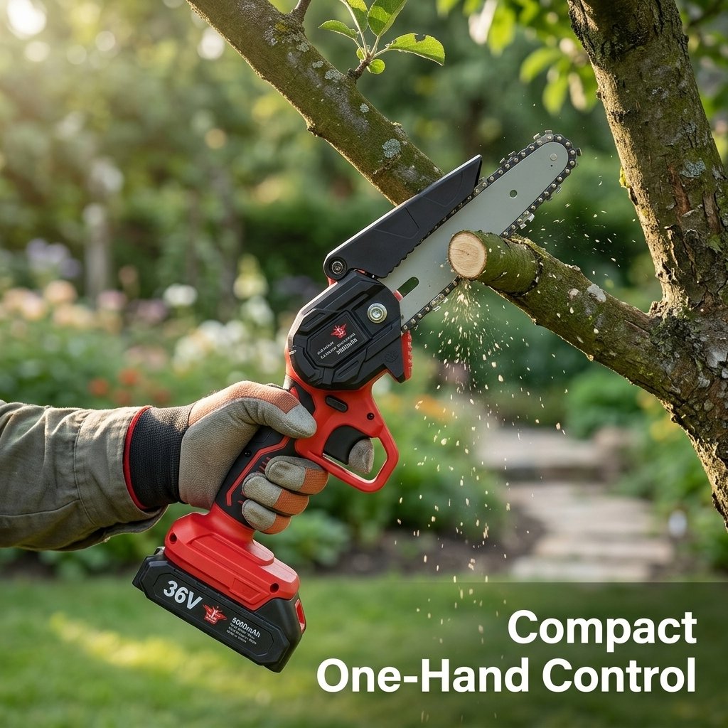 Cordless Chain Saw 6" with 2 batteries - BAS kuwait Bab Al Saif 