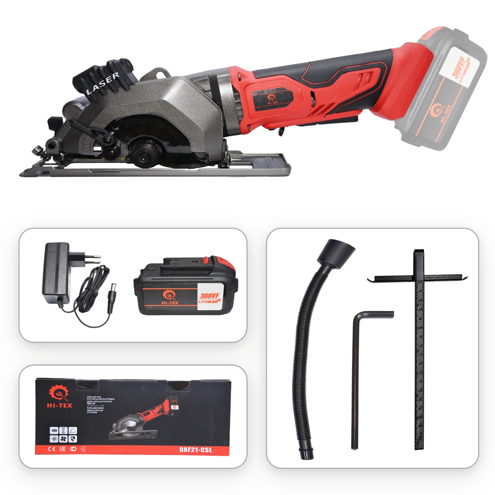 Cordless Circular Saw 5" with Laser - BAS Kuwait Bab Al Saif Red Standard 