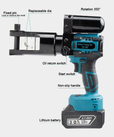 Cordless Crimping Tool 300mm for Cable Lugs 18v 2 Batteries - BAS Kuwait Bab Al Saif 