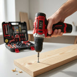 Cordless Drill 12V with tools set 108pc with 2 batteries - BAS Kuwait Bab Al Saif 