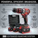 Cordless Drill 13mm 20V with 2 batteries 80N.m Brushless motor - BAS Kuwait Bab Al Saif 