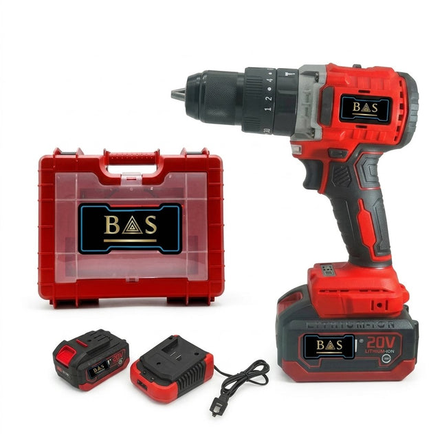 Cordless Drill 13mm 20V with 2 batteries , Brushless Motor - BAS Kuwait Bab Al Saif 