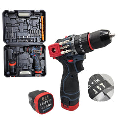 Cordless Drill 16.8v with 2 batteries 2100 rpm 60 N.m Torque Power with drilling accessories - BAS Kuwait