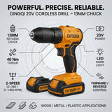 Cordless Drill 20v 13mm Dingqi Brand - BAS Kuwait Bab Al Saif 