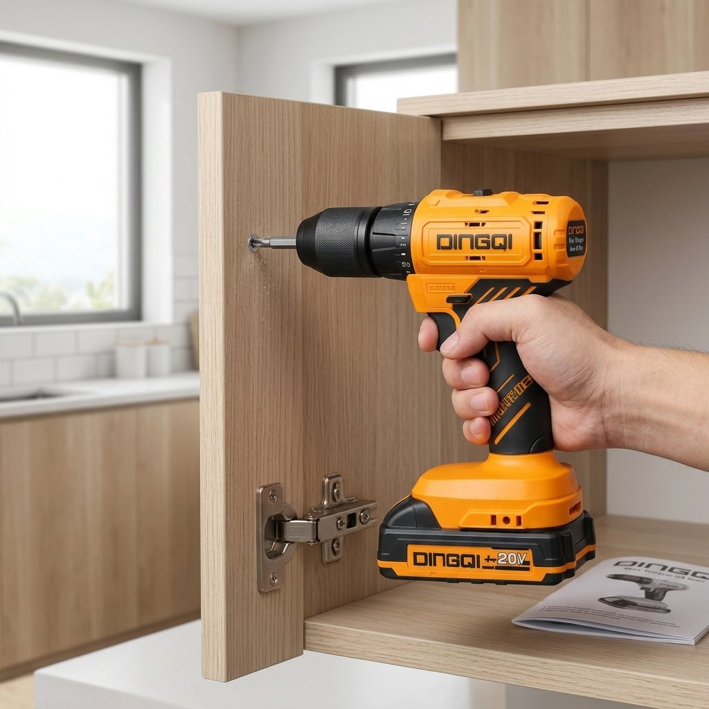 Cordless Drill 21V 2000Mah With 2 Batteries DINGQI BRAND - BAS Kuwait Bab Al Saif 