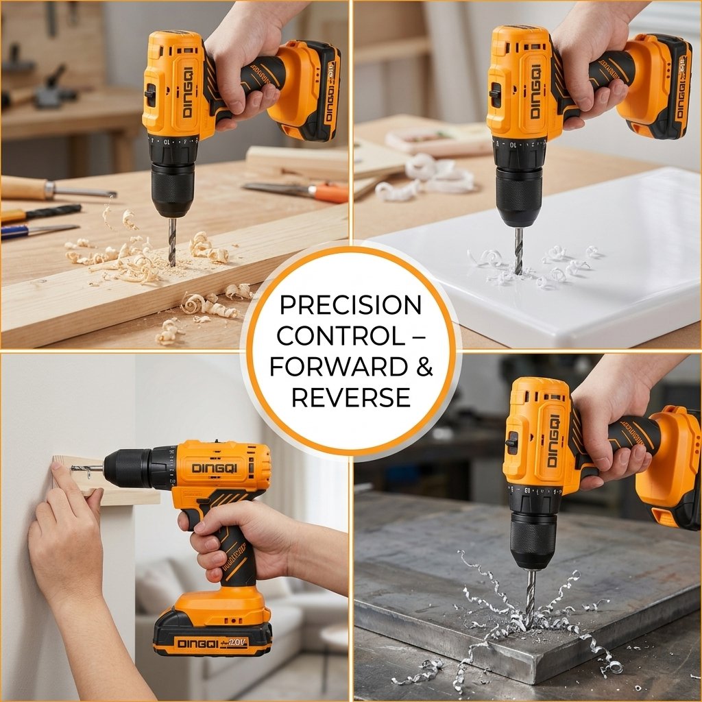 Cordless Drill 21V 2000Mah With 2 Batteries DINGQI BRAND - BAS Kuwait Bab Al Saif 