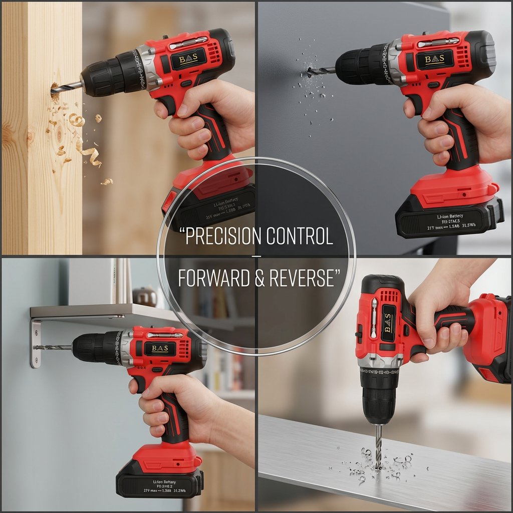 Cordless Drill 21V with tools set 108pc with 2 batteries - BAS Kuwait Bab Al Saif 