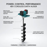 Cordless Earth Auger 48v with 2 batteries - BAS Kuwait Bab Al Saif 