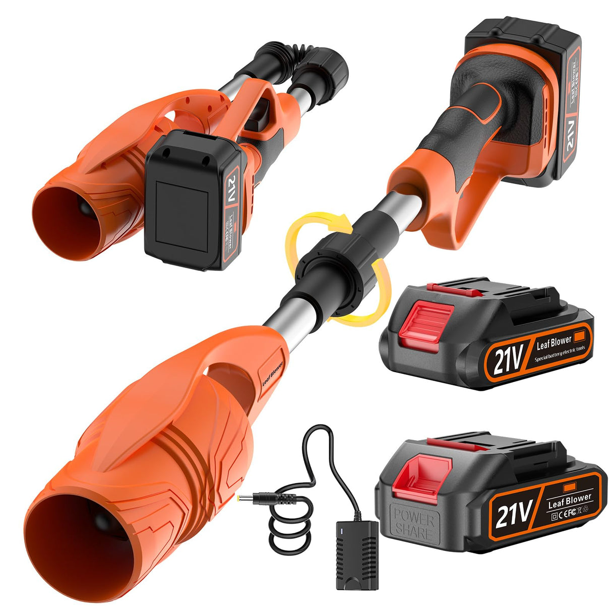 Cordless Electric Leaf Blower Foldable 400W – Portable 21V Battery Air Blower for Lawn, Garden, Snow & Leaf Cleaning - BAS Kuwait Bab Al Saif 