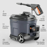 Cordless High Pressure Washer with Drum Trolley 21V - BAS Kuwait Bab Al Saif 