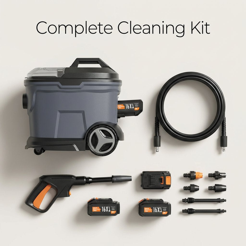Cordless High Pressure Washer with Drum Trolley 21V - BAS Kuwait Bab Al Saif 