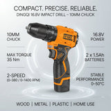 Cordless Impact Drill 16.8V With 2 Batteries DINGQI BRAND - BAS Kuwait Bab Al Saif 