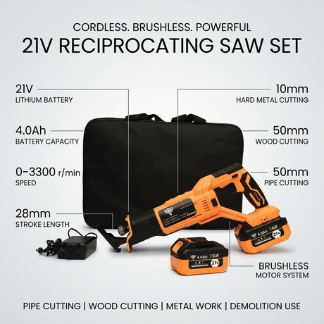 Cordless Reciprocating Saw 20 V with 2 batteries - BAS Kuwait Bab Al Saif 