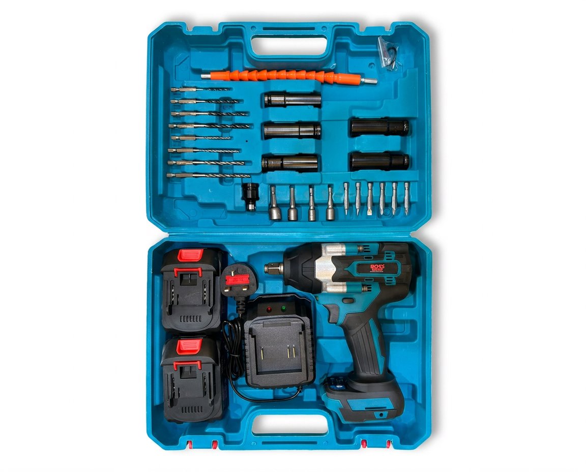 Cordless Wrench 1000 Nm 20v with 2 batteries BOSS BRAND - BAS Kuwait Bab Al Saif 
