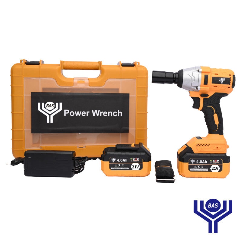 Cordless Wrench 20V with 2 Batteries - Impact Power tools - BAS Kuwait Bab Al Saif Orange 21 V 