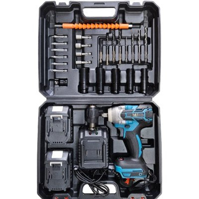 Cordless Wrench 21v with Drill Chuck Impact 350 n.m - BAS Kuwait Bab Al Saif Blue Standard 