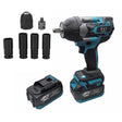 Cordless Wrench 600 Nm 20v with drill chuck 2 batteries - BAS Kuwait Bab Al Saif Blue Standard 