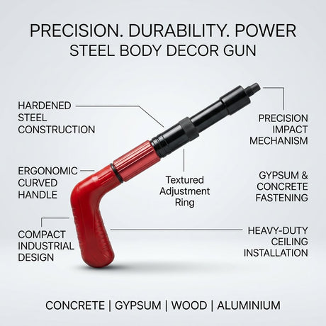 Decor Gun Steel body I Ceiling Steel Nail Gun for Gypsum and Concrete - BAS Kuwait Bab Al Saif 