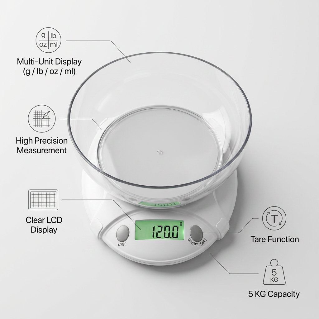 Digital Weight Scale (with bowl) - BAS Kuwait Bab Al Saif 