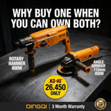 Dingqi 800W Rotary Hammer + 650W Angle Grinder Combo - BAS Kuwait Bab Al Saif 