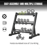 Dumbbells stand I 3 Tier Gym Weights rack 300kg Capacity - BAS Kuwait Bab Al Saif 