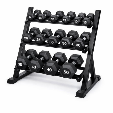 Dumbbells stand I 3 Tier Gym Weights rack 300kg Capacity - BAS Kuwait Bab Al Saif 