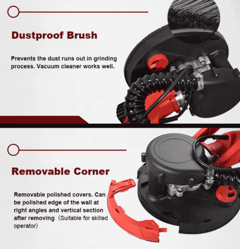 Foldable Drywall Sander Electric 850W | Handheld Self-Suction Floor & Wall Sander – BAS Kuwait