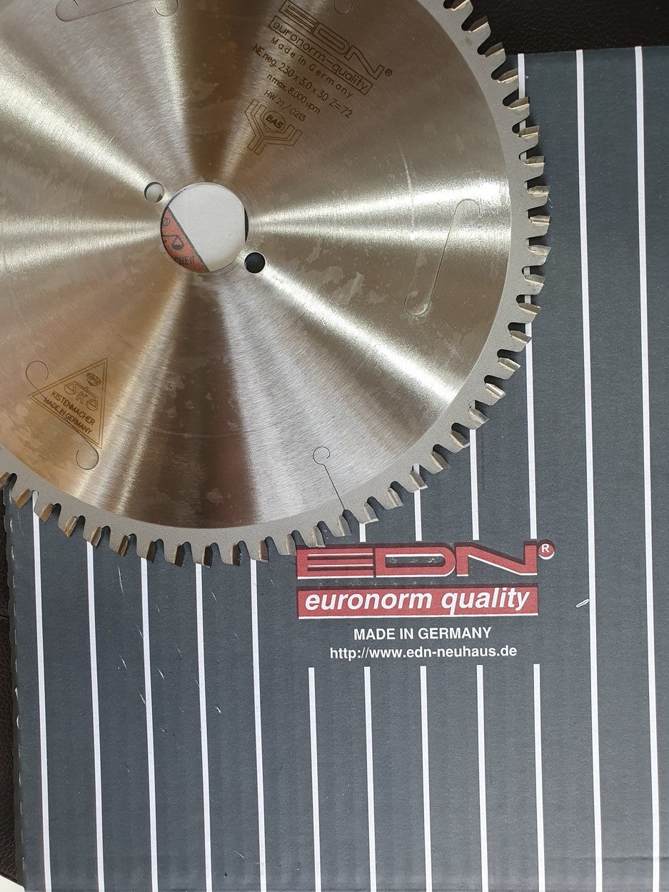 EDN Brand - Circular Saw blades GERMANY for cutting aluminum and wood laminate- blade Sound proof, vibration resistance- BAS Kuwait EDN Standard 350 X 3.2 X 30 Mm X 108T 