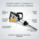 Electric Demolition Hammer Drill 1700W DINGQI BRAND - BAS Kuwait Bab Al Saif 