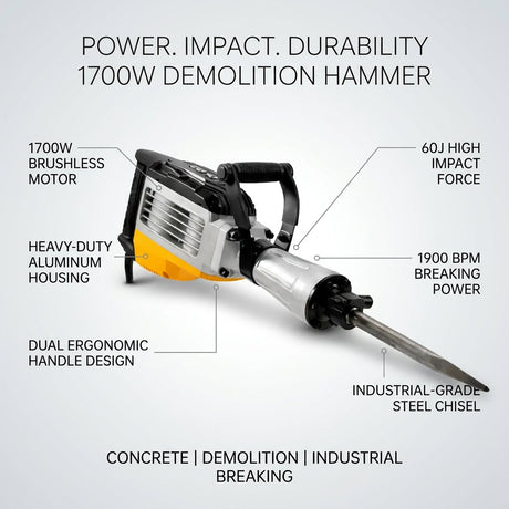 Electric Demolition Hammer Drill 1700W DINGQI BRAND - BAS Kuwait Bab Al Saif 