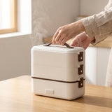 Electric Heating Lunch Box Stainless Steel 3 in 1 Office School 300W - BAS Kuwait Bab Al Saif 