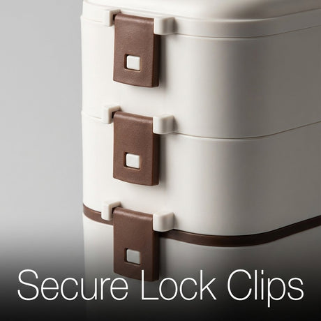 Electric Heating Lunch Box Stainless Steel 3 in 1 Office School 300W - BAS Kuwait Bab Al Saif 
