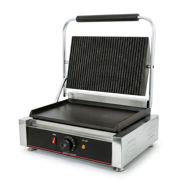 Electric Panini Grill Single Plate Full Flat 220V - BAS Kuwait Bab Al Saif 