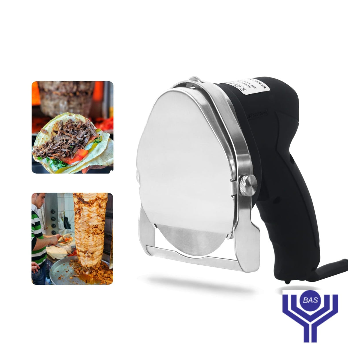 Electric Shawarma Cutting / Kebab Cutter Slicer 80W - BAS Kuwait Bab Al Saif Black Standard 
