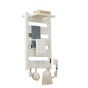 Electric Towel Cloth Drying Rack Rail Heater Hanger Wall Mounted - BAS Kuwait Bab Al Saif White 48.5 X 58Cm 