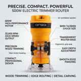 Electric Trimmer Router Machine Corded Wood Carving 220V 500W DINGQI BRAND - BAS Kuwait Bab Al Saif 