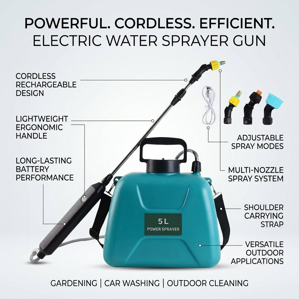 Electric Water Sprayer Gun I Cordless Sprayer gun for gardening - BAS Kuwait Bab Al Saif 