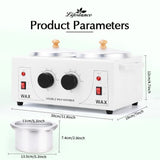 Electric Wax Heater Double Pot 1200ml - BAS Kuwait Bab Al Saif 