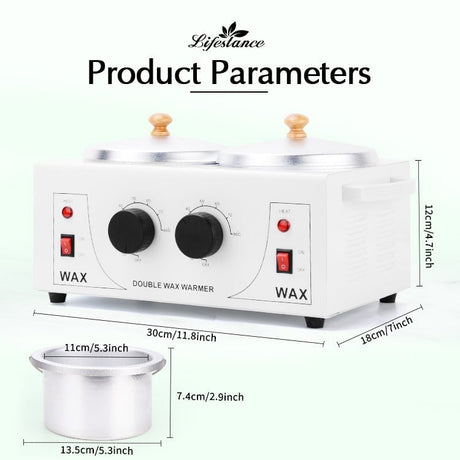 Electric Wax Heater Double Pot 1200ml - BAS Kuwait Bab Al Saif 