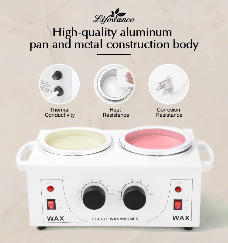 Electric Wax Heater Double Pot 1200ml - BAS Kuwait Bab Al Saif 