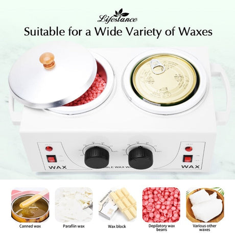 Electric Wax Heater Double Pot 1200ml - BAS Kuwait Bab Al Saif 