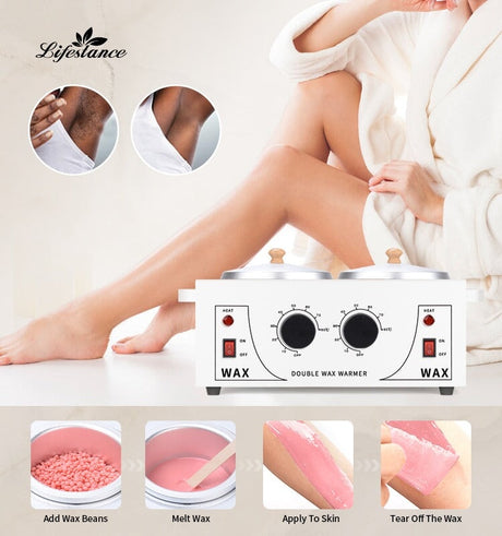 Electric Wax Heater Double Pot 1200ml - BAS Kuwait Bab Al Saif 