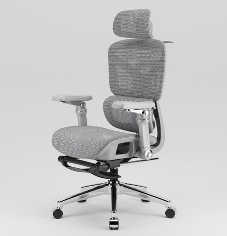 Ergonomic Office Chair with Footrest | Full Mesh, Lumbar Support, Reclining - BAS Kuwait Bab Al Saif 150 KG With Installation 